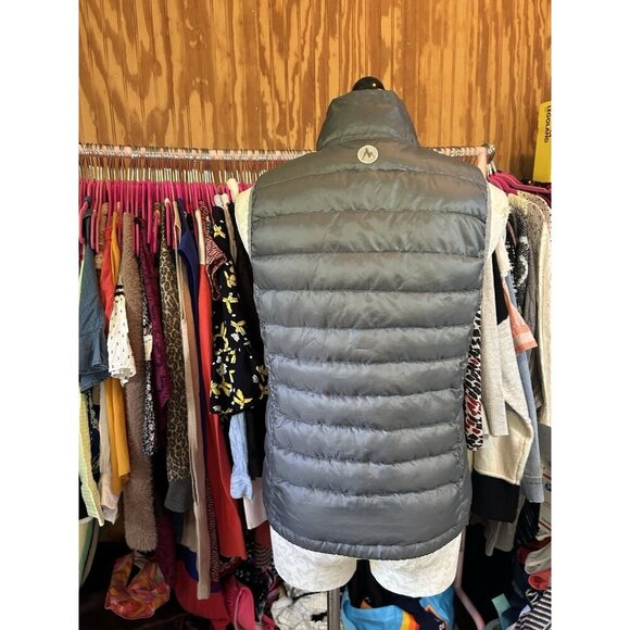 MARMOT Dark Gray 800 Fill Down Puffer Vest Lightweight Quilted Women's Size S - Picture 6 of 13